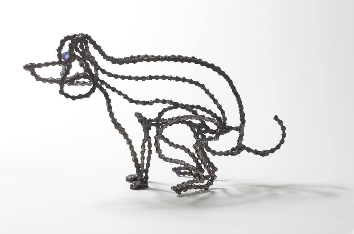 Pooping Dog Sculpture (Tuzzi) | UNCHAINED by NIRIT LEVAV PACKER