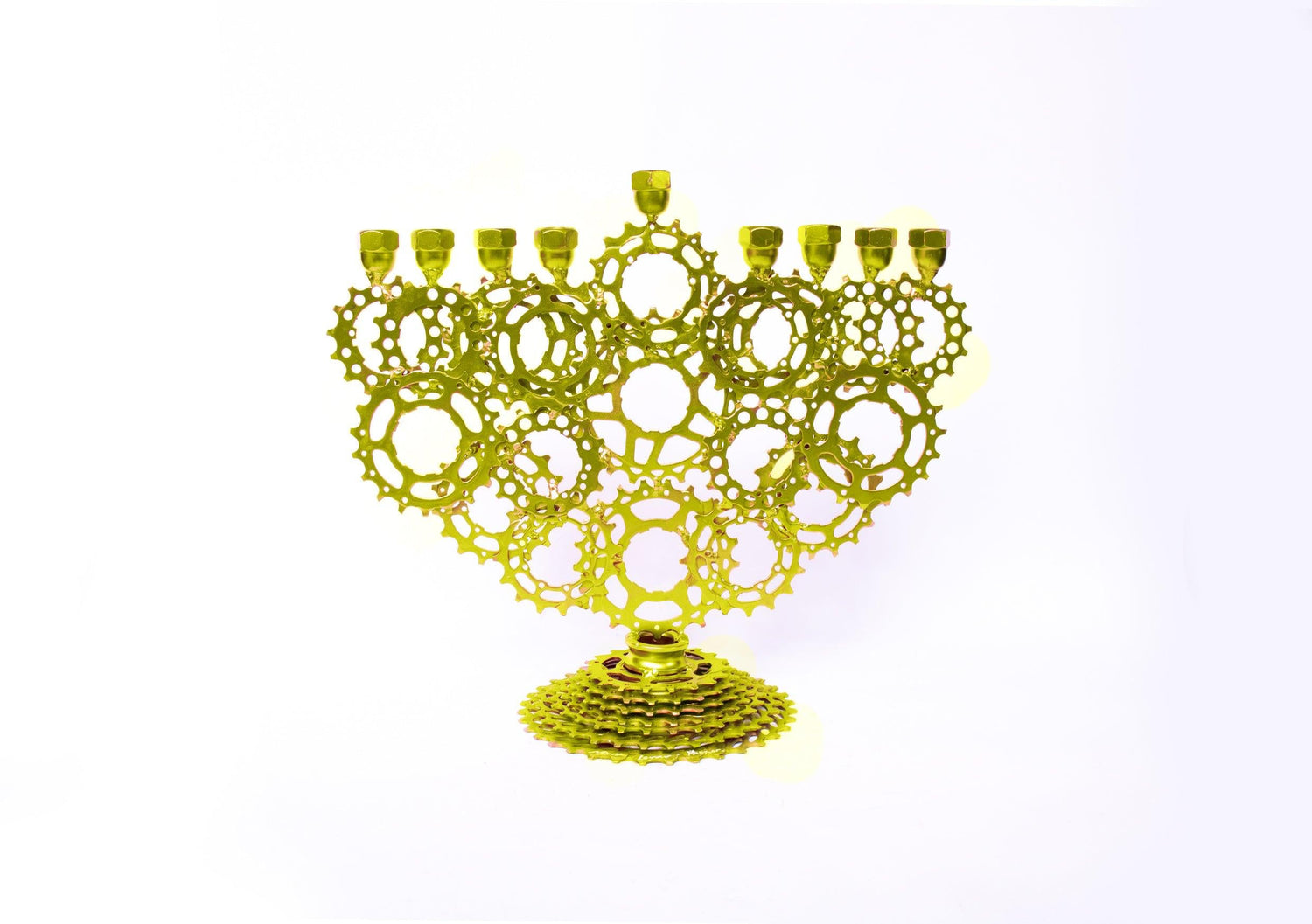 Sara Small - Menorah sculpture, made of bicycle parts | UNCHAINED by NIRIT LEVAV PACKER